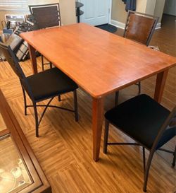 Dining Table and 4 Newly Upholstered Chairs