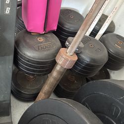 75 And 70lb Dumbell Sets