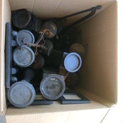 Dark Brown Different Style Candle Holders Items 