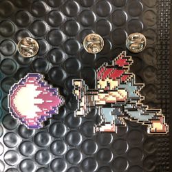 Street Fighter Inspired Collectible Pin Akuma doing Hadoken 