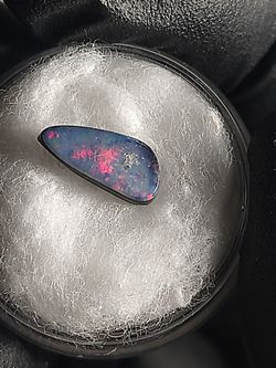 Natural Dark Australian Opal Doublet With Rare Red 