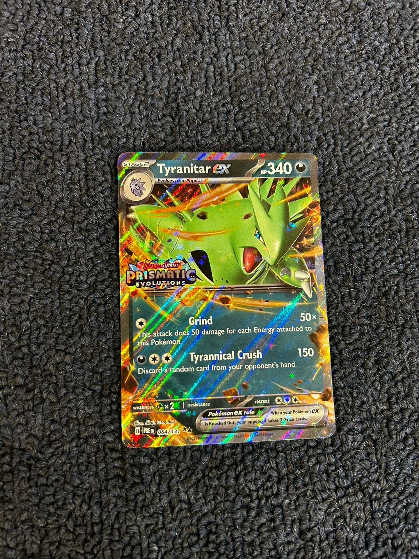 Pokémon Tyranitar EX — Prismatic Evolutions 063/131 — Pack Fresh (NM/M) Pokemon