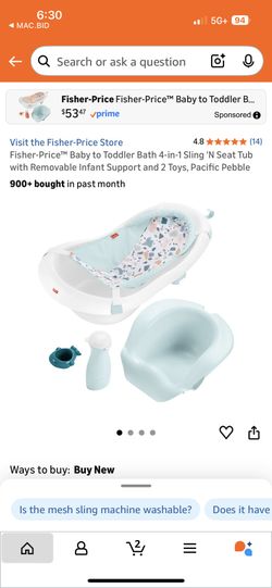 Fisher-Price deluxe tub Baby To Toddler 4 In 1 Nevervused 