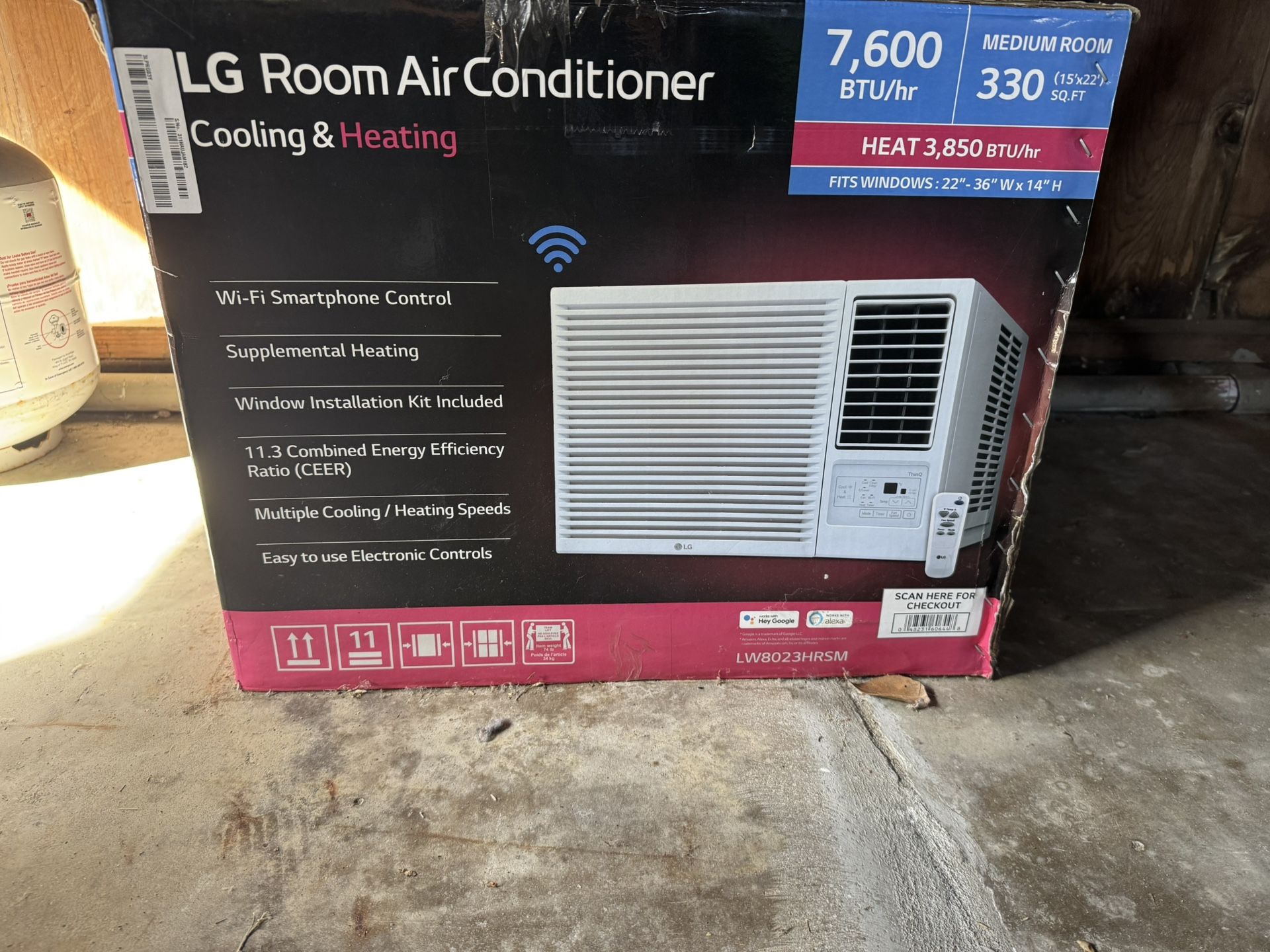7,600 BTU 115V Window Air Conditioner Cools 330 Sq. Ft. with Heater, Remote and Dehumidifier in White