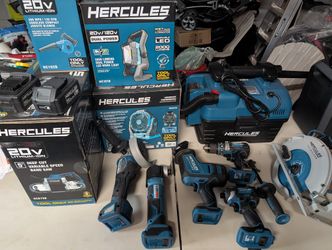 12 20v brushless Hercules tool set with batteries and charger