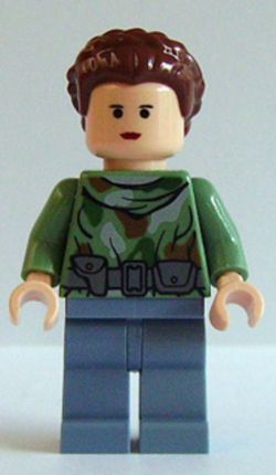 SW0235 Princess Leia - Endor Outfit, Sand Green Camouflage, Sand Blue Legs