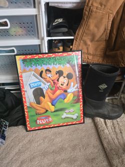 Disney Mickey Mouse & Pluto Framed Poster
