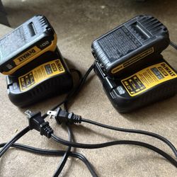 2 20v dewalt Batteries With 2 Chargers 