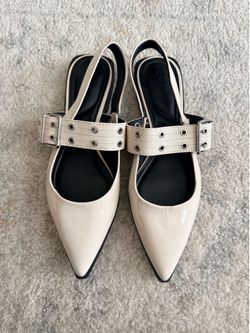 Leather ballet style pointed flats