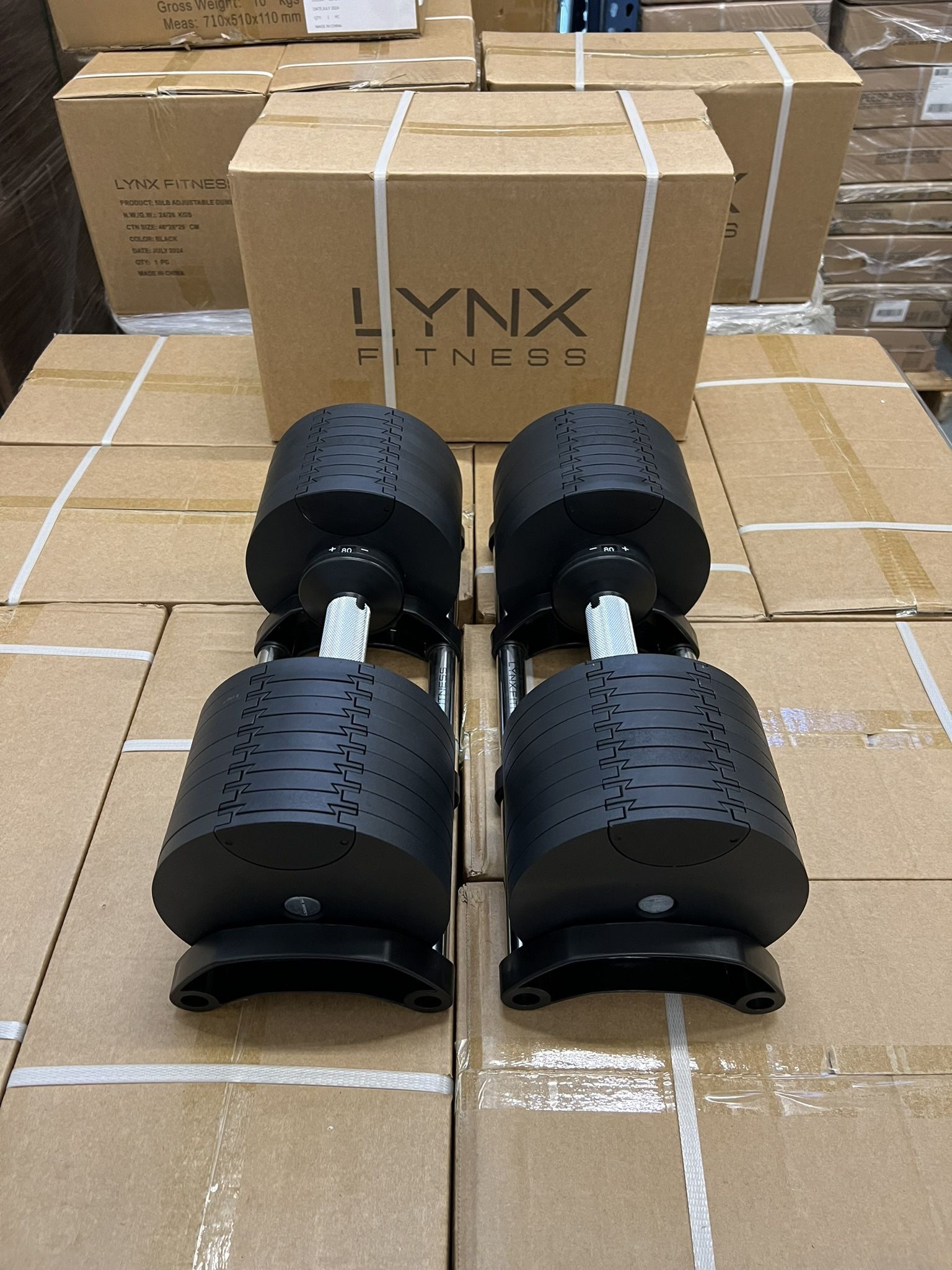 ( BRAND NEW IN BOX ) Pair Of 80lb Adjustable Dumbbells - Click On My Profile For More Gym Equipment