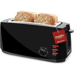 Black 2-Slice Toaster with Extra-Wide Slots