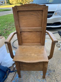 Primitive Antique oak barber chair