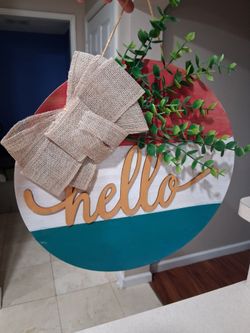 Welcome Wooden Hanging Sign