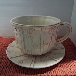 Large Coffee Cup & Saucer/Planter