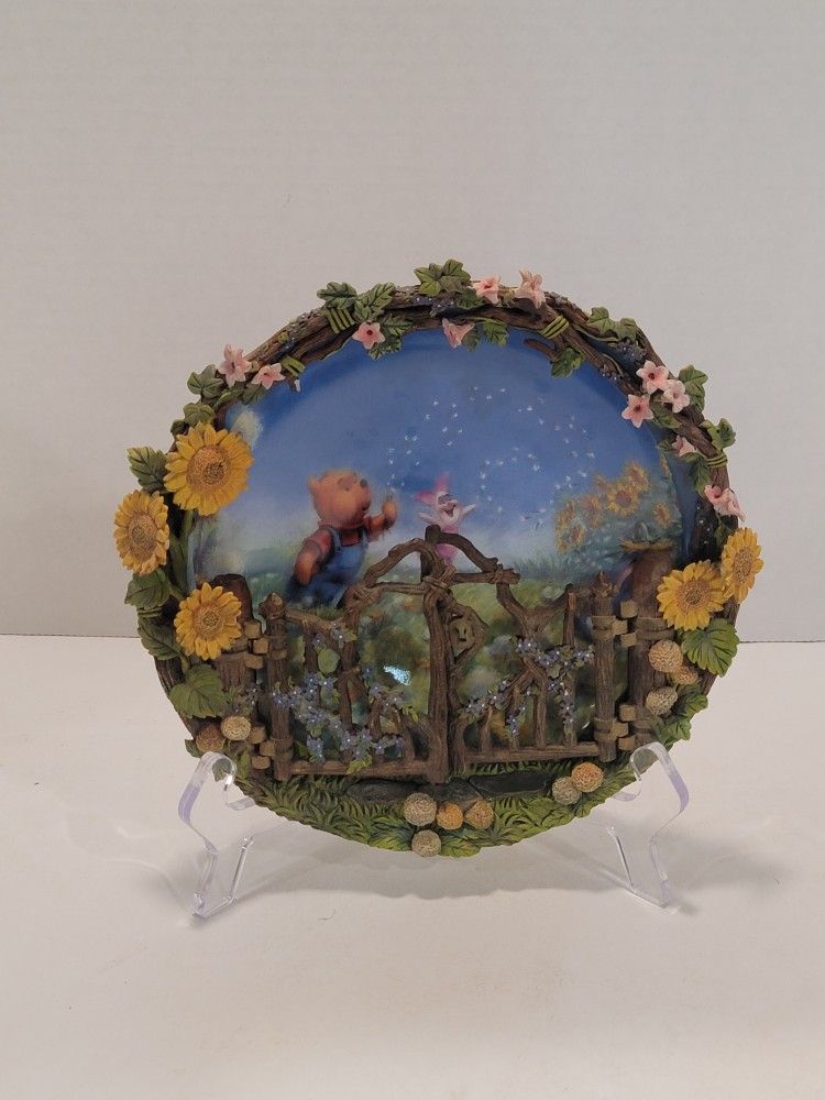 The Bradford Exchange Pooh’s Secret Garden 100 Acre Wishes 1st Issue LE Plate