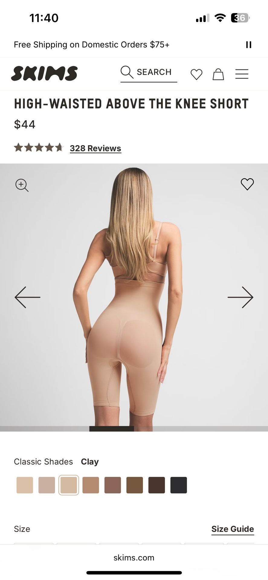 Skims High Waist Shapewear Shorts M