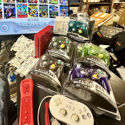 Red Modded Wii w/ 100 Wii & GameCube Games