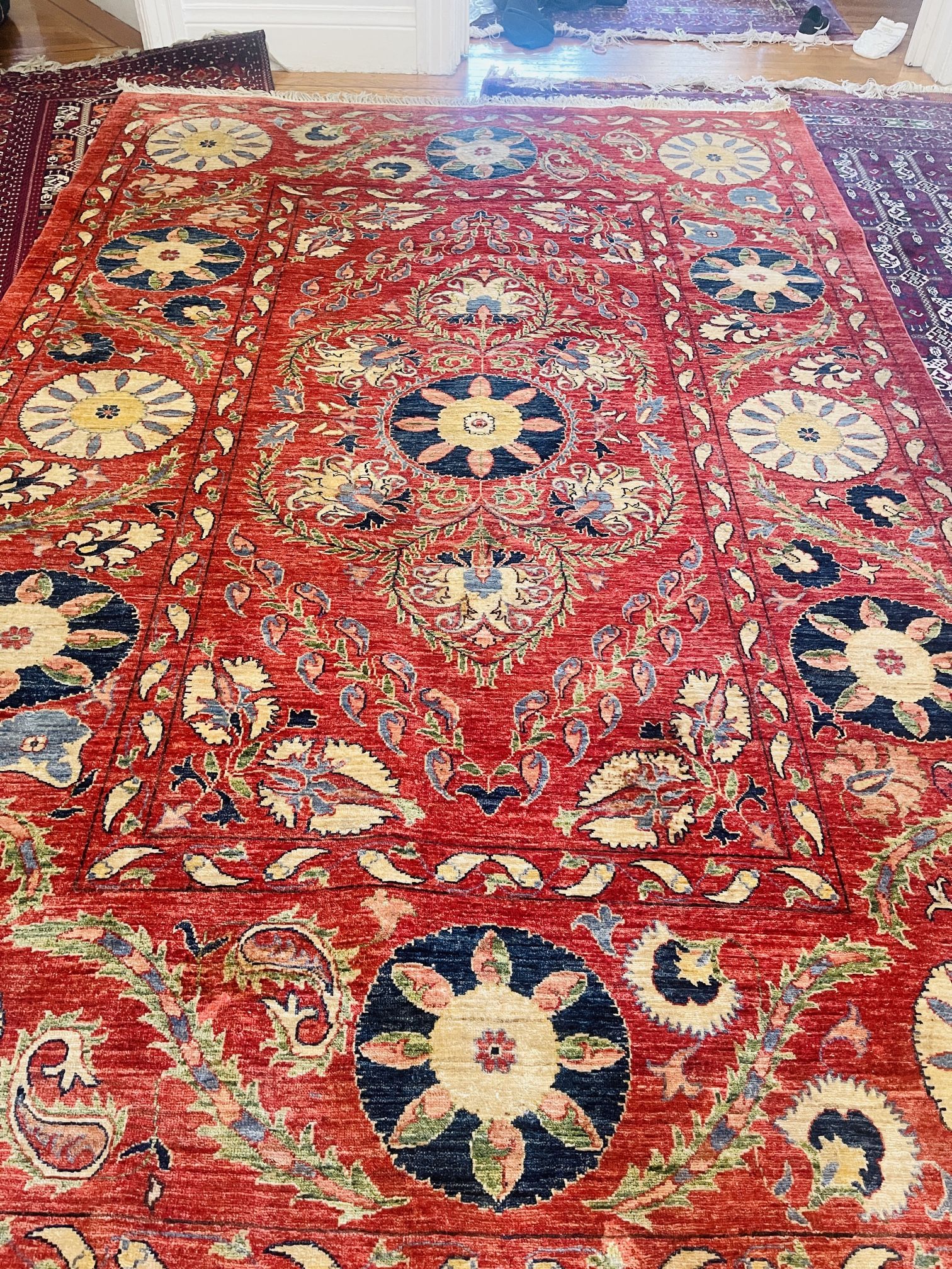Afghani Rug Hand Made Width: 78 Inches Length: 120 Inches
