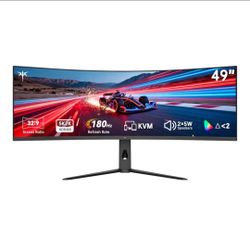 ☆ KTC Ultrawide 49 In Curved Gaming Monitor, 5K2K 5120x1440 Computer Monitor DQHD, 180Hz, 32:9, HDR 400, 90W Type-C HDMI DP Port, Bulit-in KVM, Speake