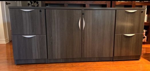 Gray Wood Office Storage/Cabinet