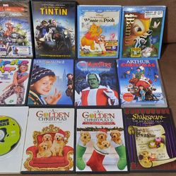 Assorted Kids and Christmas DVDs