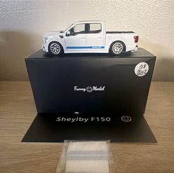 Funny Model Shelby Ford F150 Pickup Truck White/Blue Diecast Scale 1:64 Model Car