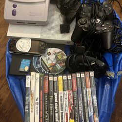 Video Game console lot Xbox one S PlayStation 2 PSP Nintendo + Games