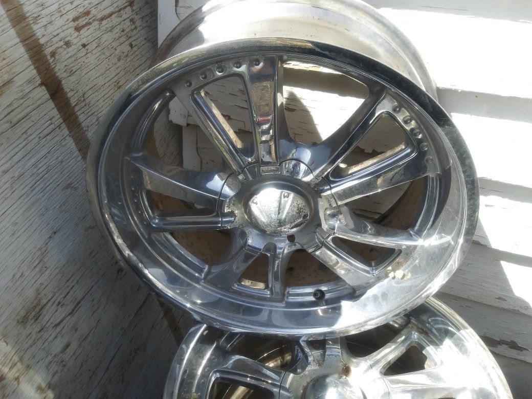 Two sets of 20 inch rims one set of 22 set rims and tires and want to get rid of them but I need some 17 big tires for my truck when I crave