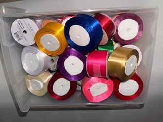 Satin Ribbon Spools Assorted Colors Lot