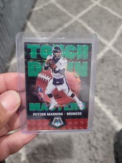 Peyton Manning mosaic silver Prizm touch down master football card