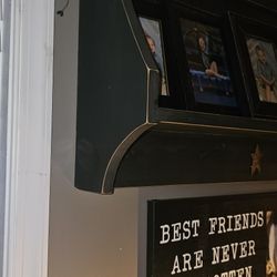 Primitive Country Rustic Black Wall Shelf 