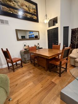 Solid wood dining table and 4 chairs