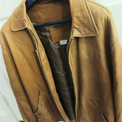 VINTAGE PADDED BROWN SOFT LEATHER JACKET