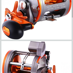 Sougayilang - Carrete de pesca con contador de línea para arrastre, carrete de pesca convencional con nivel de viento