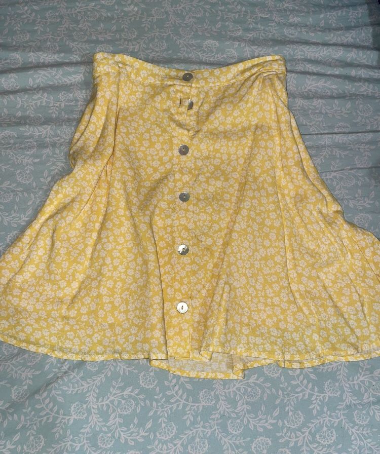 Yellow Flowered Skirt