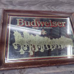 Vintage Budweiser Bar Mirror 