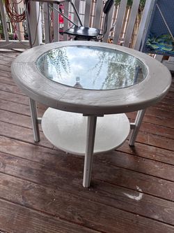 Round Side Table with Glass Top