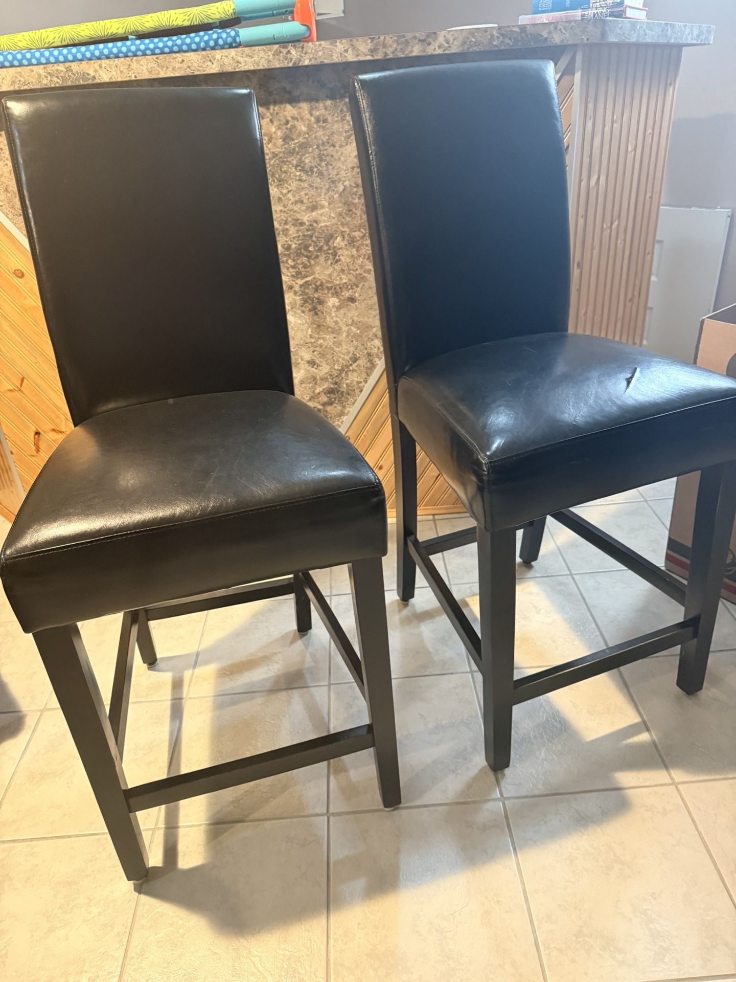 3 Black Bar Chairs