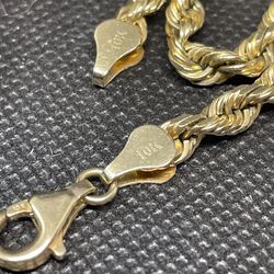 10kt Solid Gold Rope Chain 
