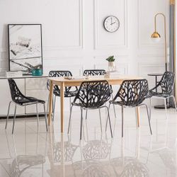 Modern Black Cutout Dining Chairs For Restaurants Hotels Cafes