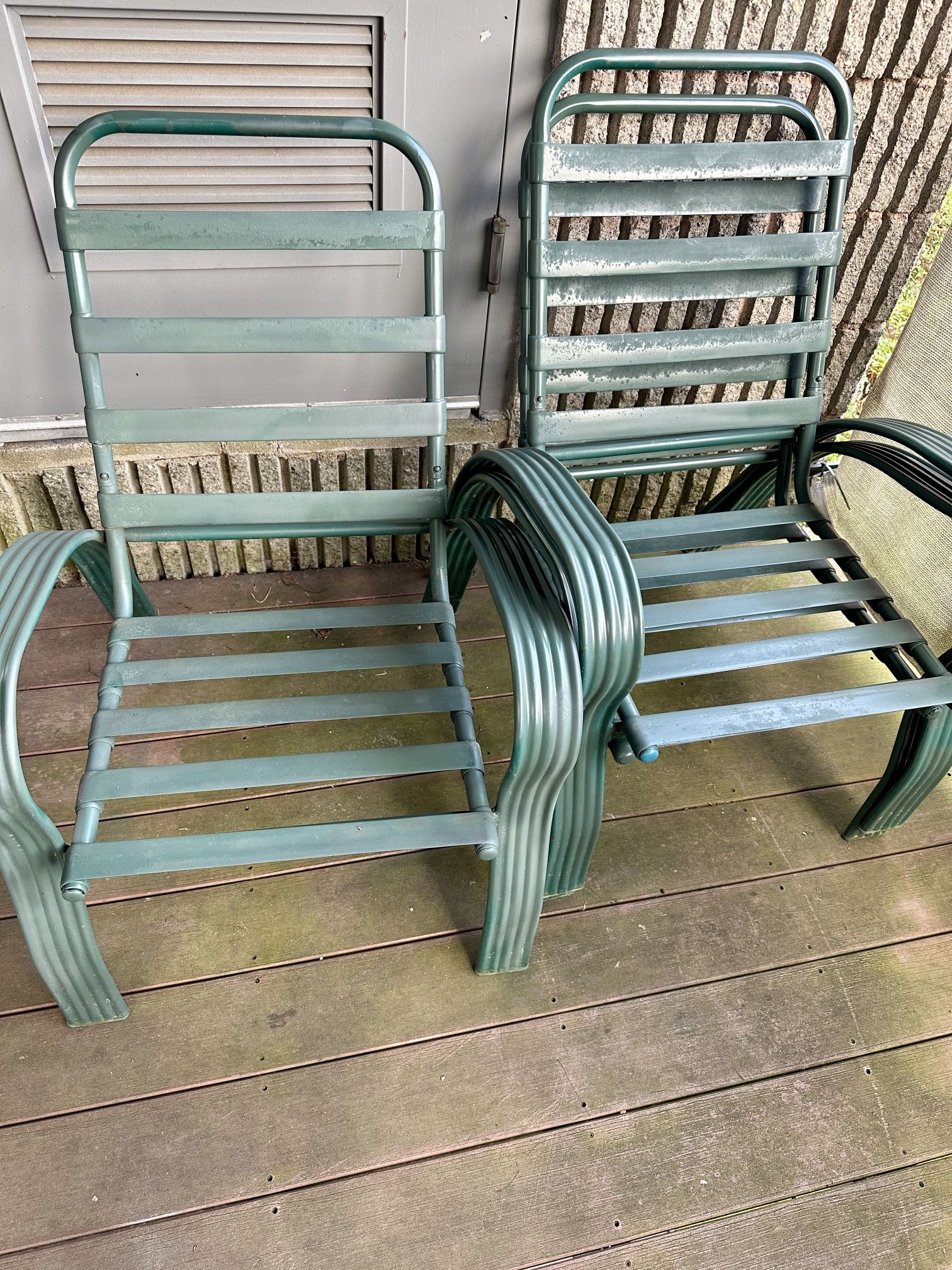Three Stackable Patio / Lawn Chairs