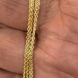 20 Inch 10k Gold Micro Anchor Link Chain 