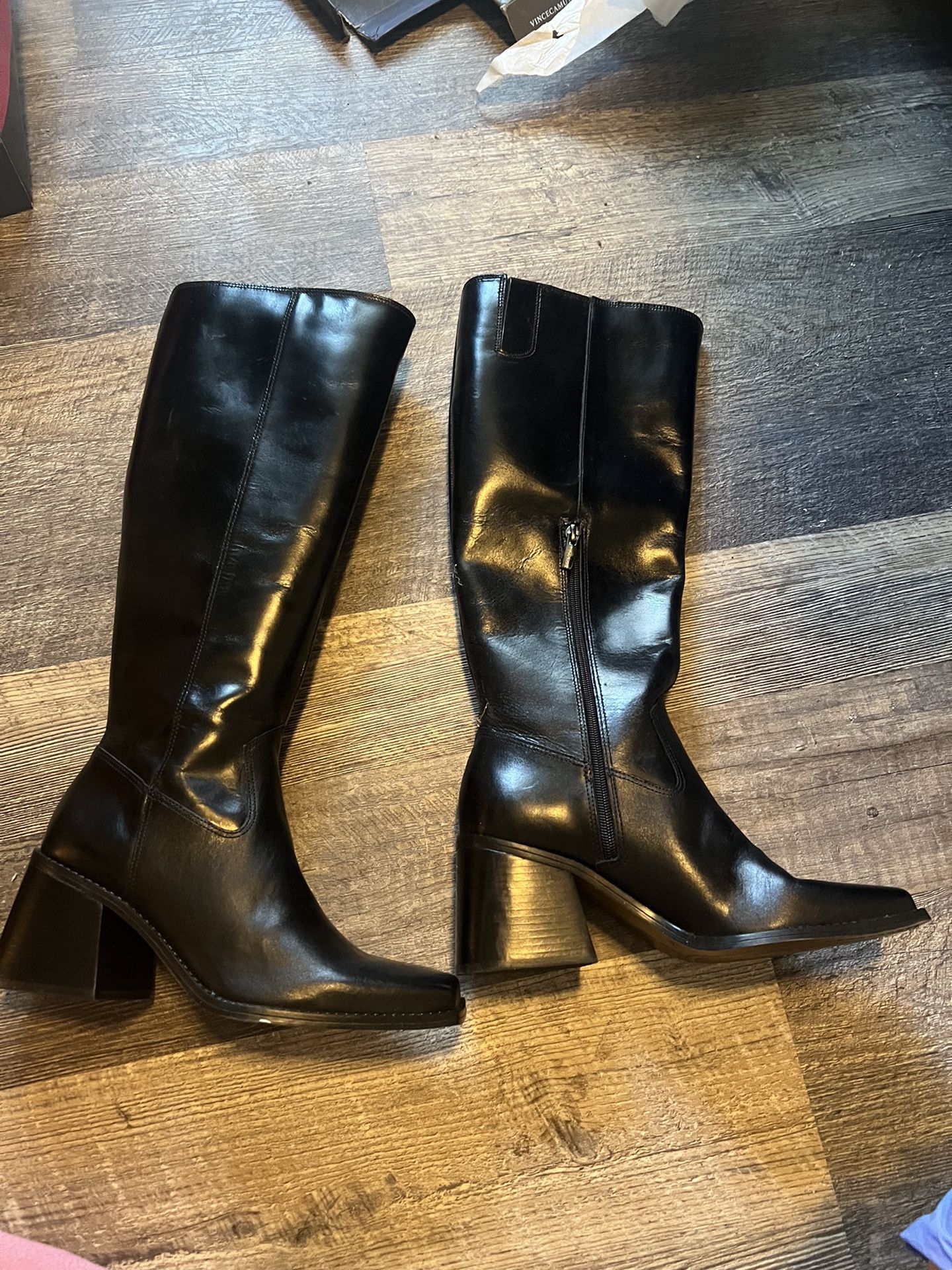 Size 8 1/2 Vince Camuto Black Knee High Boots 