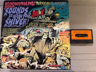 vintage Halloween sound effects vinyl LP and vintage cassette
