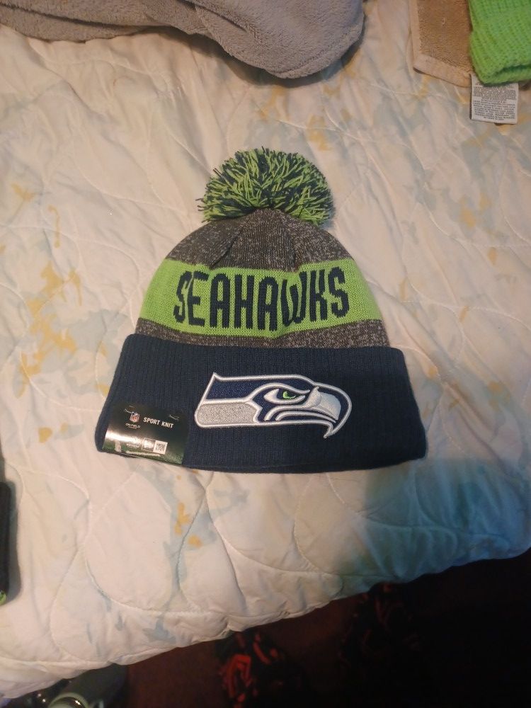 Seahawks New Era Beanie (Never Worn)