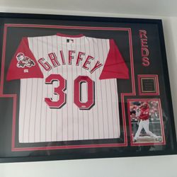 Ken Griffey Jr Autographed Jersey In Frame