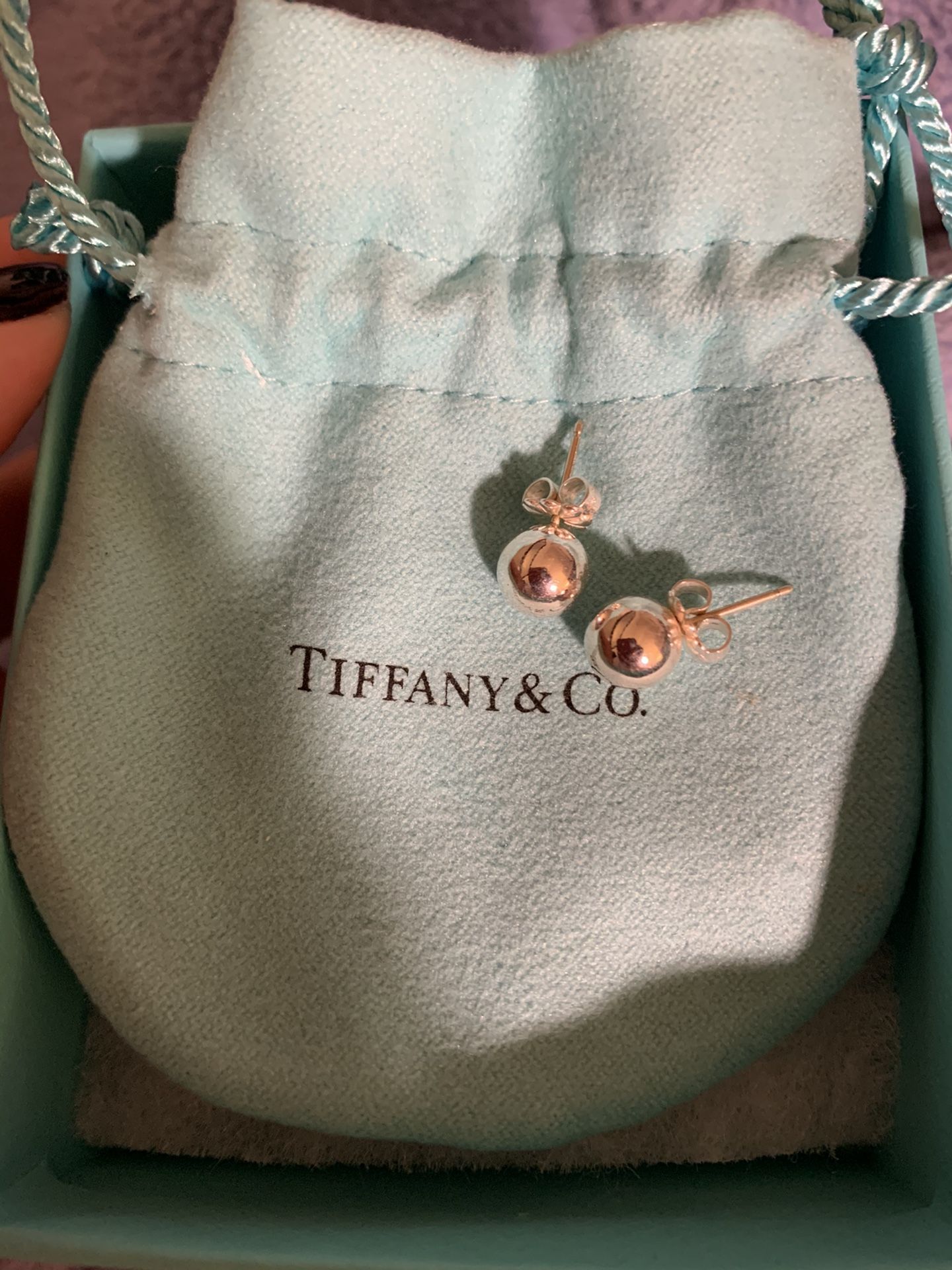 Tiffanys sterling silver hardware round earrings