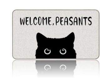 Welcome Peasants Doormat Mat Non-Slip Rubber Back 17x30Inch Indoor Outdoor