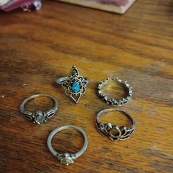 Selection of 5 Cute Rings