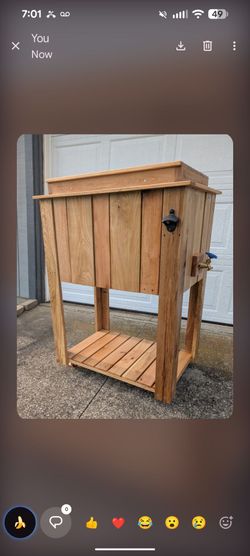 Handmade Wooden Outdoor Patio Cooler Stand